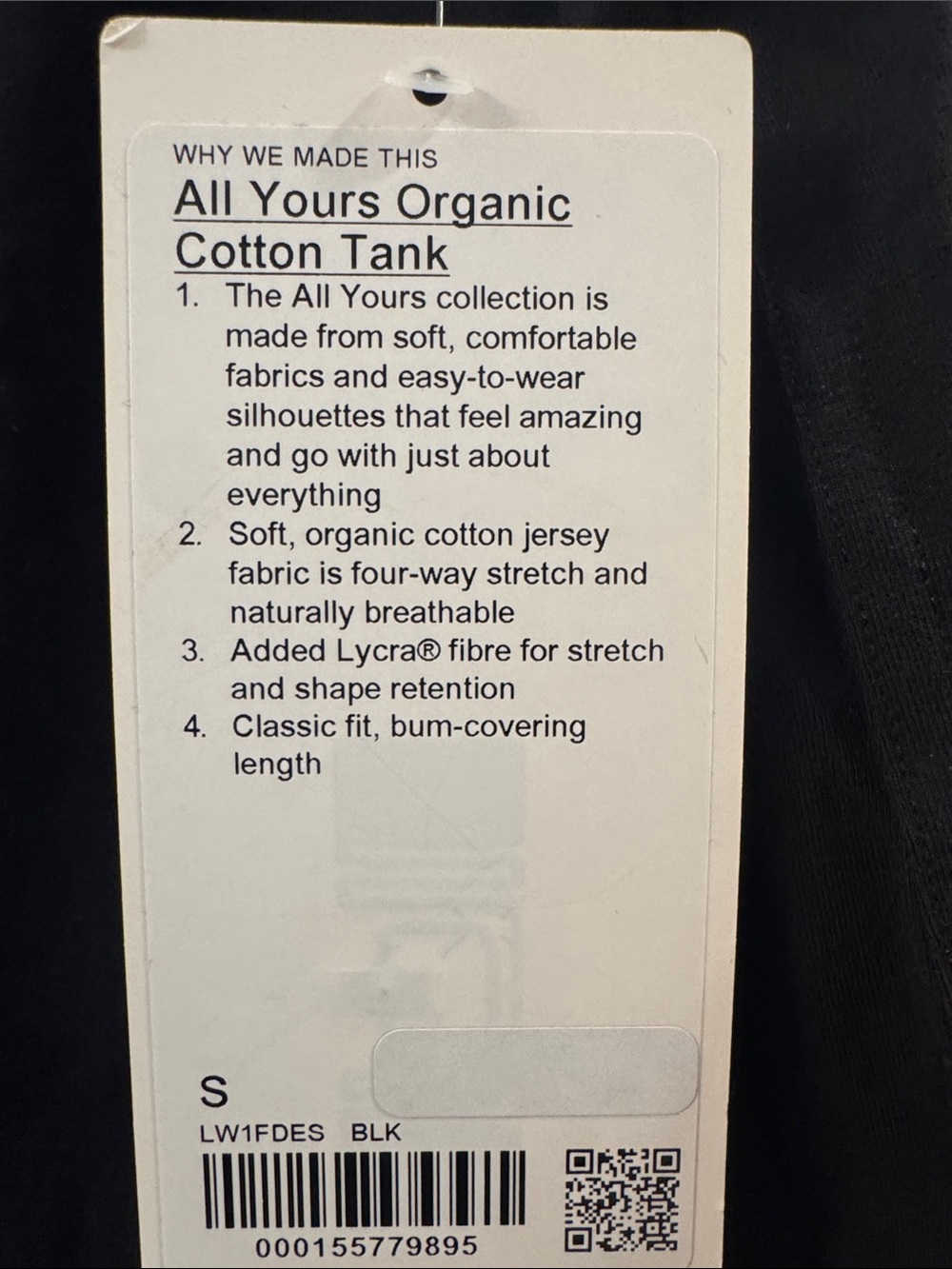 NWT Lululemon Athletica size Small Black Sleeveless oversized Crewneck Tank Top - Picture 2 of 4